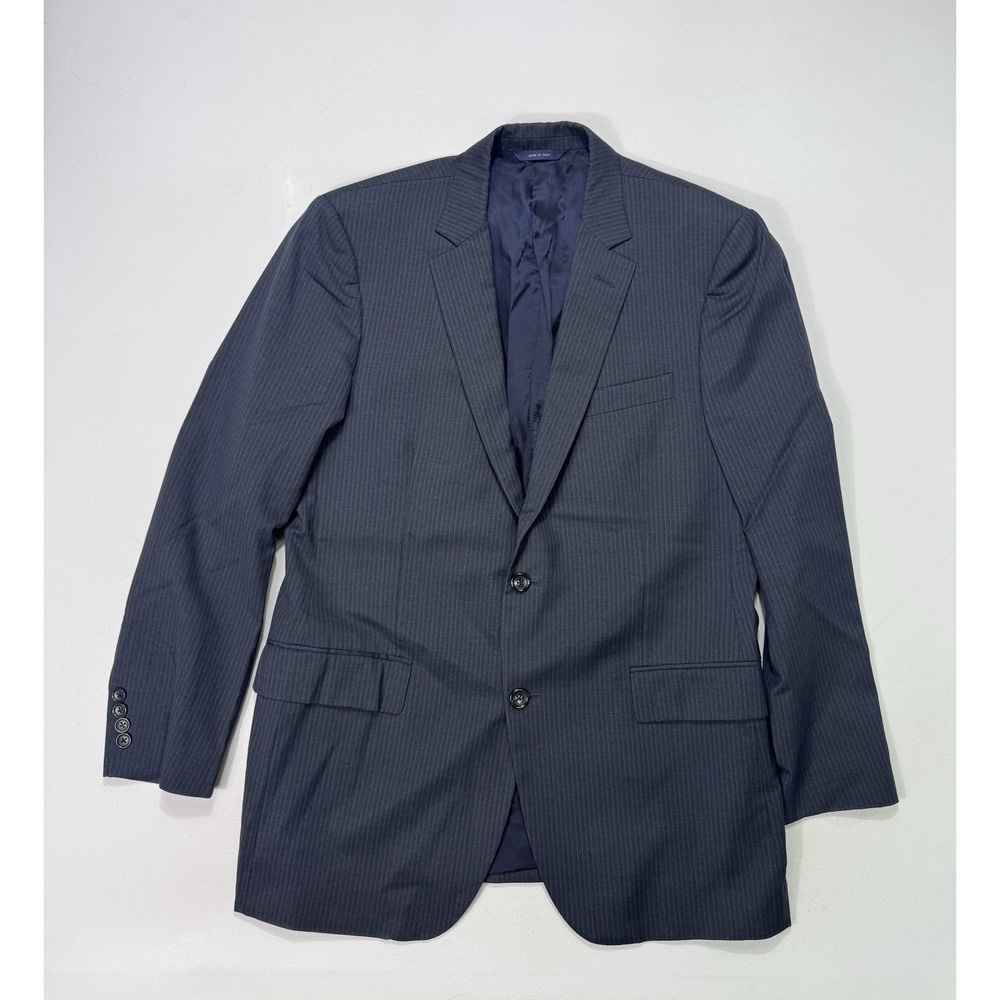 Brooks Brothers 1818 Fitzgerald Blazer 42L Reda Wool Grey Blue Stripe Sport Coat